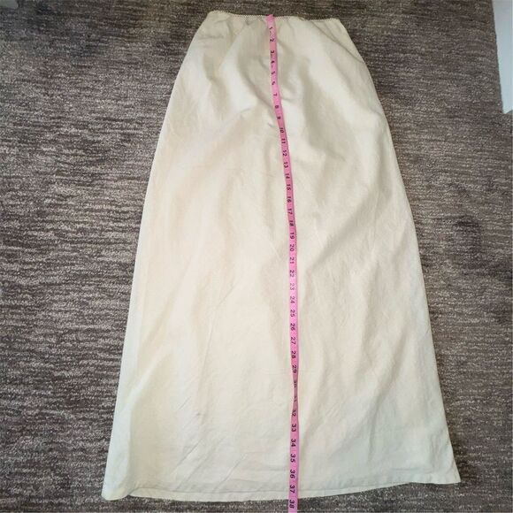 American Eagle Women's XS Ivory Maxi Skirt Elastic Waist Long Lined - Picture 9 of 14